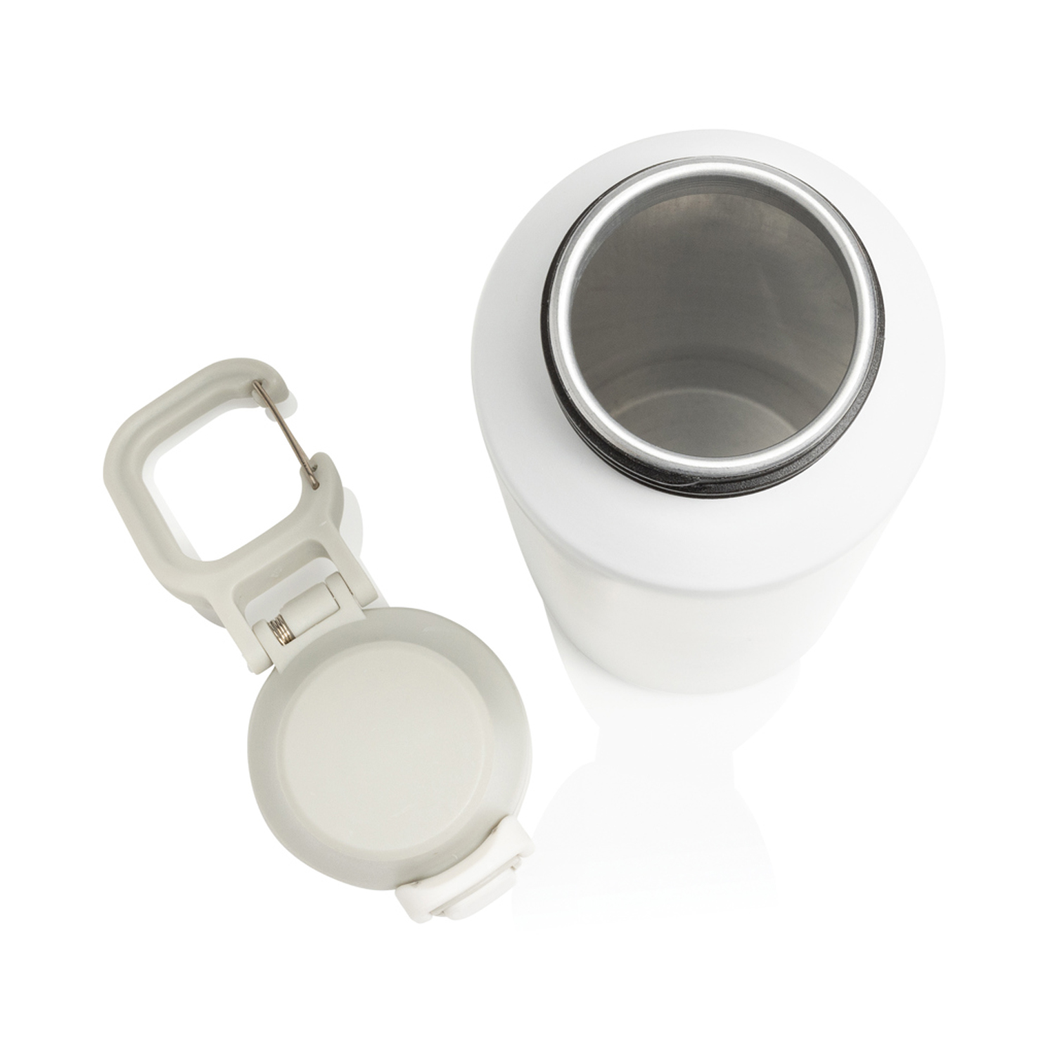 Спортивная бутылка Via из переработанной стали RCS с карабином, 600 мл-8