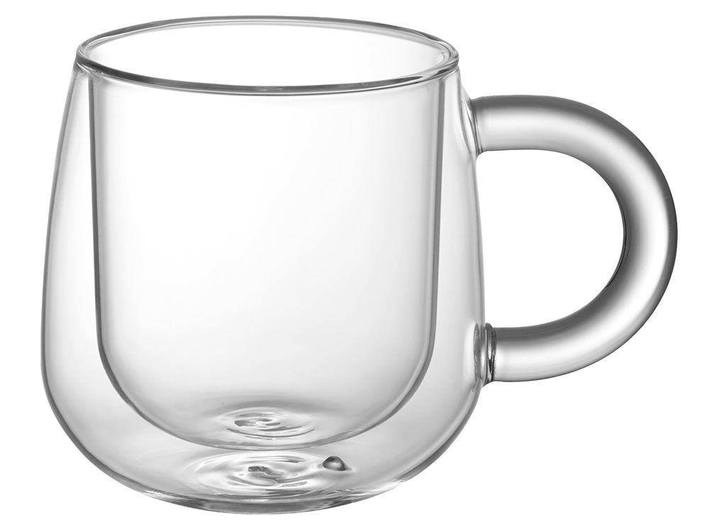 Кружка с двойными стенками с широкой ручкой Fog, прозрачный-1
