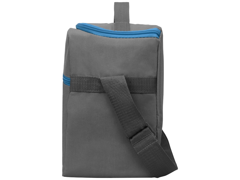 Изотермическая сумка-холодильник Classic c контрастной молнией, серый/голубой-4