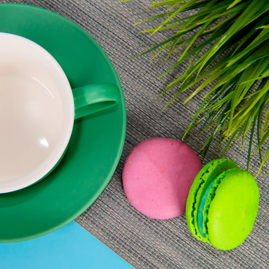 Чайная пара ICE CREAM, голубой, белый-9