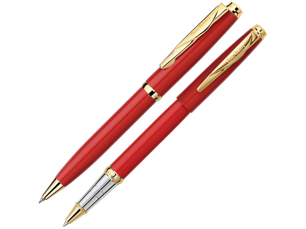 Набор Pierre Cardin PEN&PEN: ручка шариковая + роллер. Цвет - красный. Упаковка Е.-0
