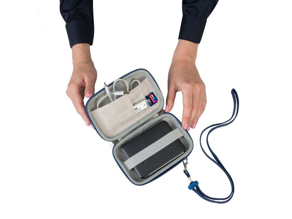 Чехол для жесткого диска из кожзама 9101, светло-синий-10