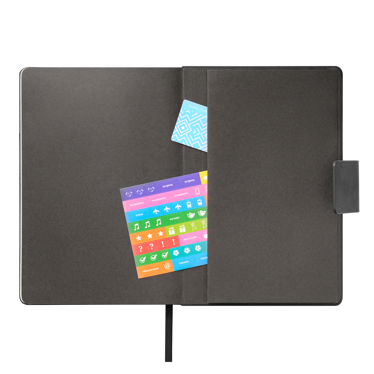 Ежедневник Риц (Ritz) недатированный, черный, твердая обложка-9