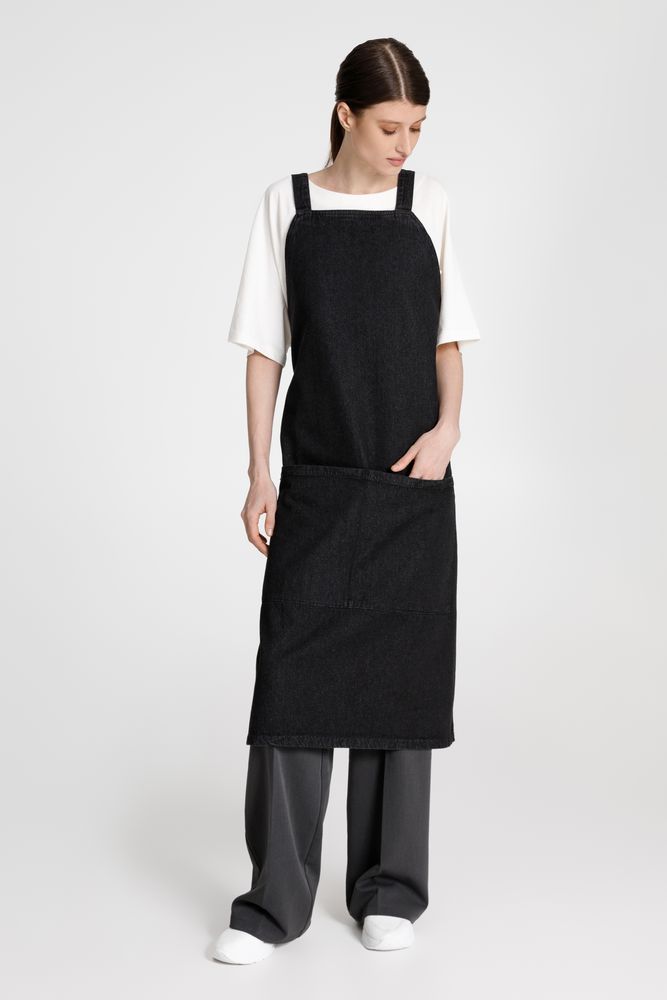Фартук джинсовый E2, черный-6