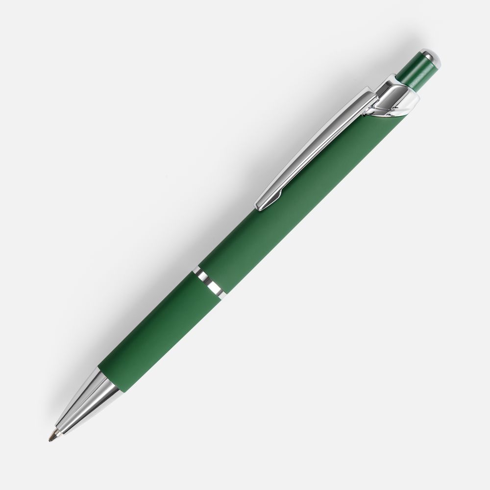 Ручка шариковая Chromos Soft Touch, зеленая-0