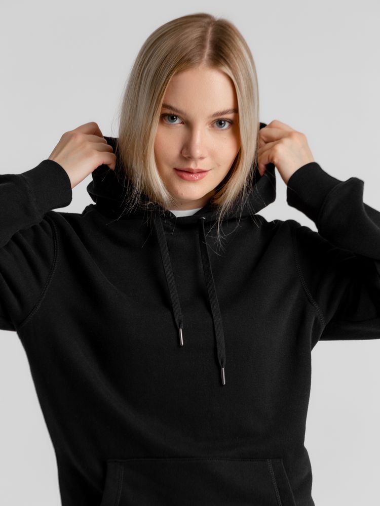 Толстовка с капюшоном унисекс King, черная-3