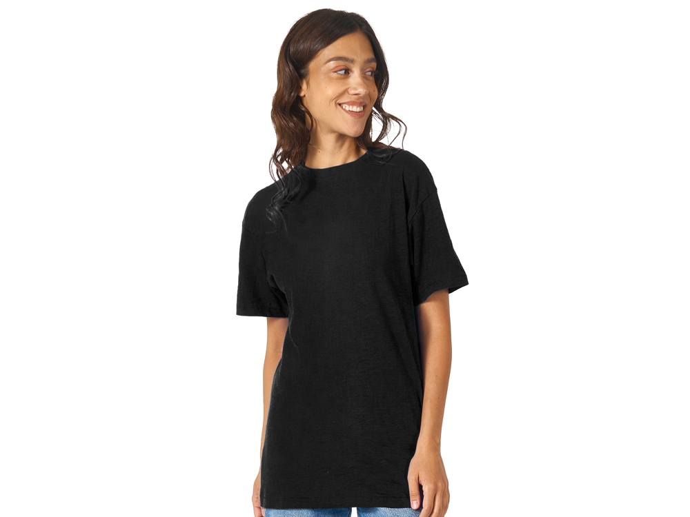 Футболка из джерси с протяжками Portofino унисекс, черный-2