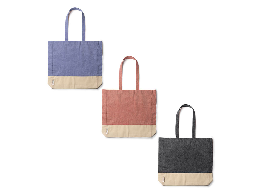 Сумка INCA из переработанного хлопка, натуральный/красный-3