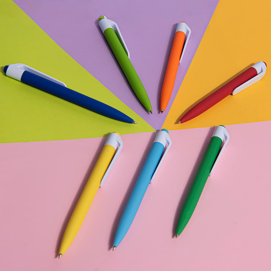 Ручка шариковая N16 soft touch, зеленое яблоко-1