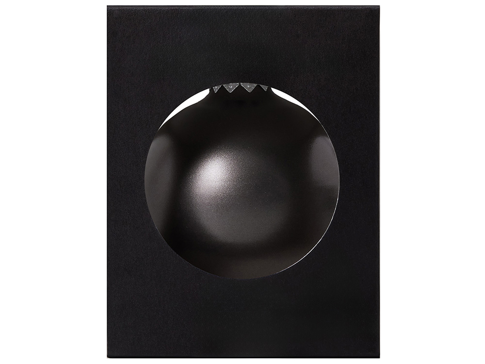 Стеклянный елочный шар Christmas bauble, черный металлик, с серебристым колпачком в черной коробке-2