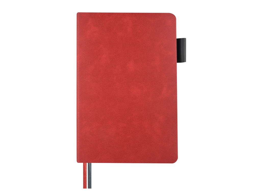 Блокнот А5 Boston, красный с серым срезом-3