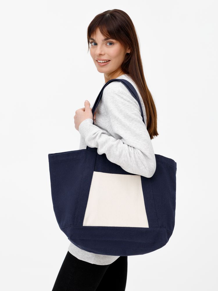 Шопер Shophop, синий с неокрашенным-5