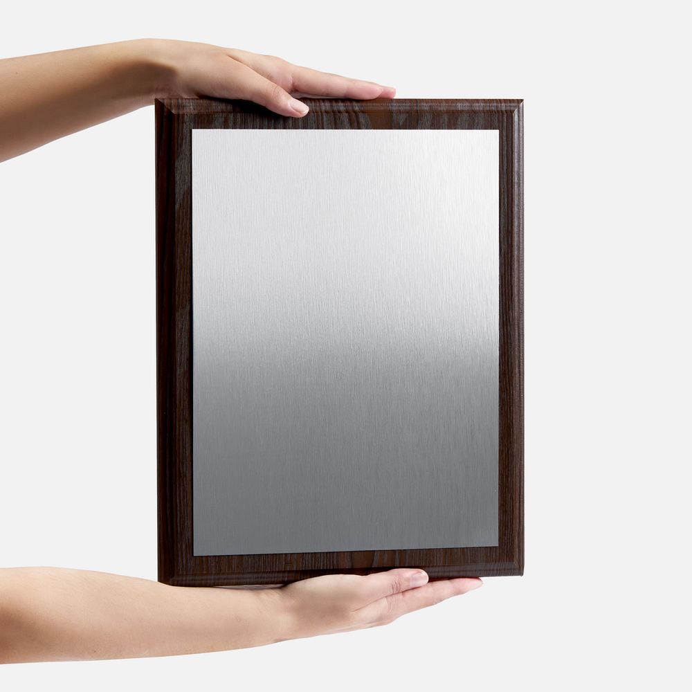 Плакетка Plaque XL, венге с серебристой пластиной-3