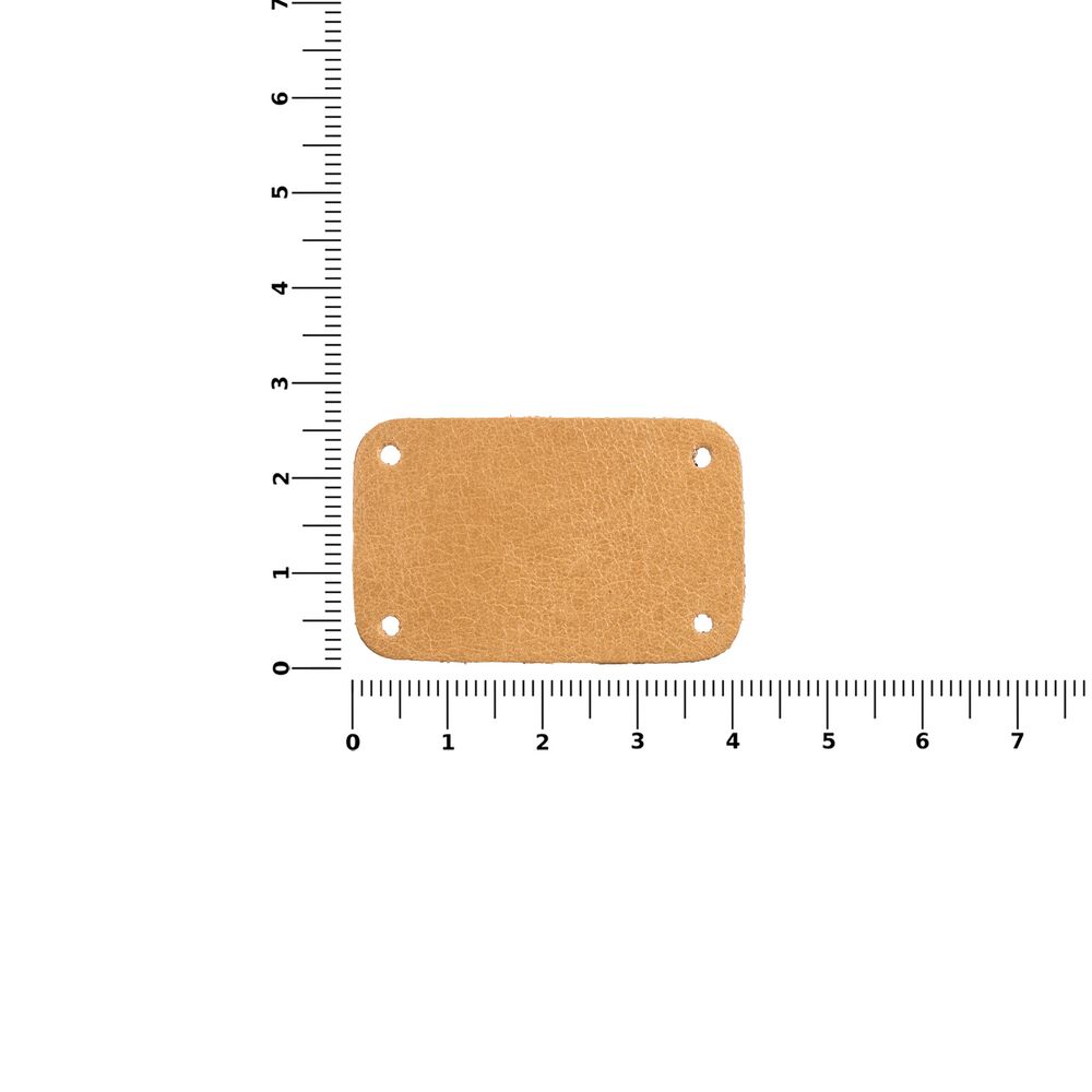 Лейбл кожаный Beta, S, бежевый-3