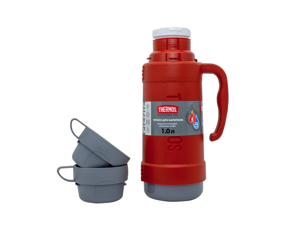 Термос со стеклянной колбой тм THERMOS PICNIC 40 Series Red 1,0L-2