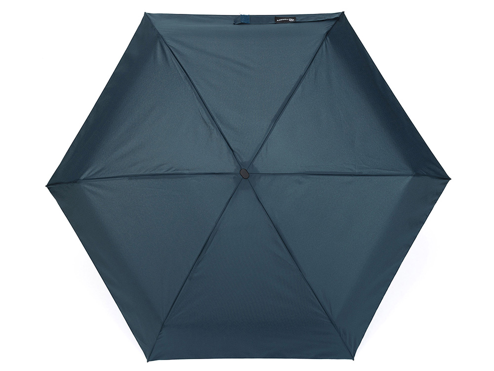 Зонт складной женский TORBER, механика, 5 сложений, синий, каркас алюминий, эпонж, пластиковая ручка, диаметр 91 см-1