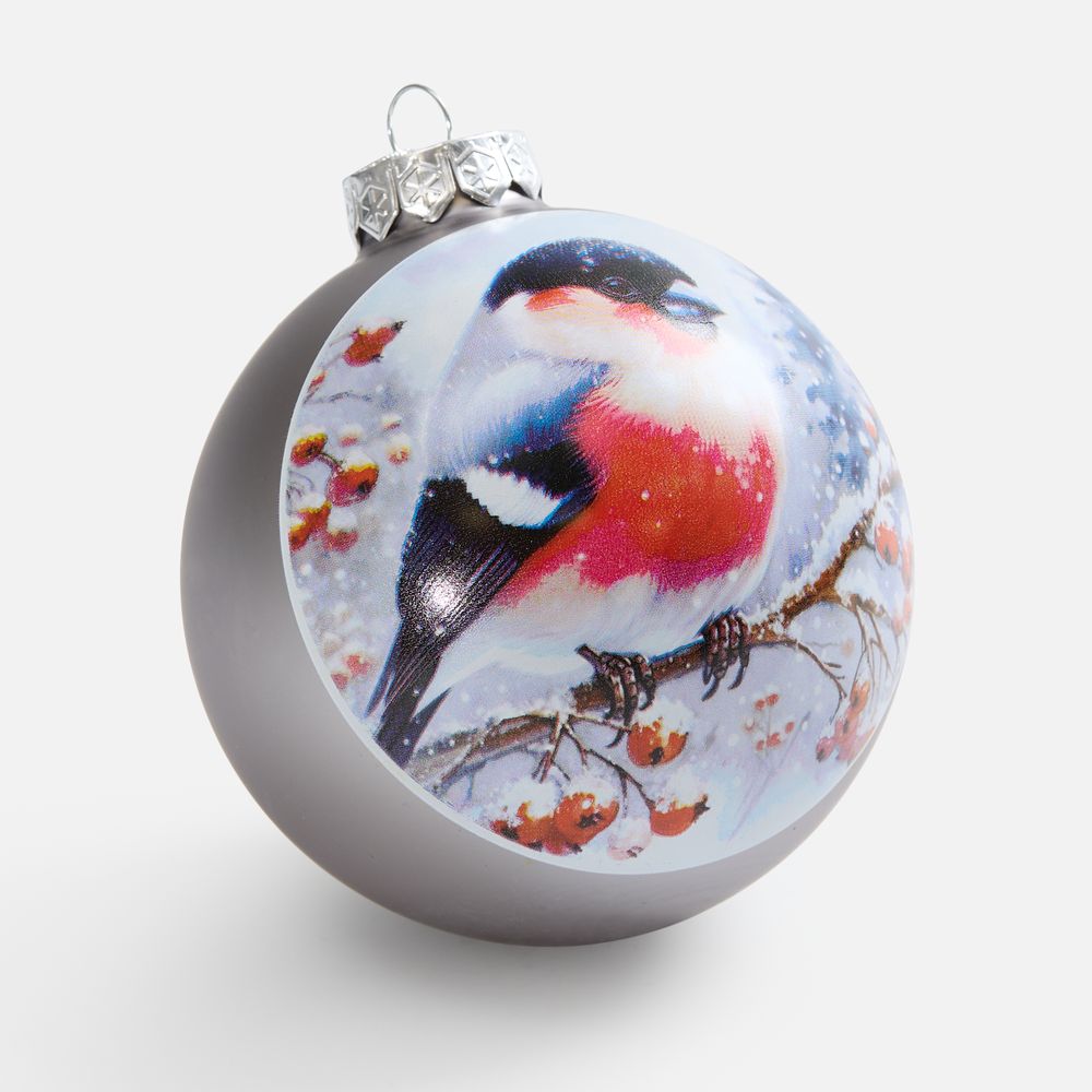 Елочный шар Finery Matt, 10 см, матовый серебристый-3