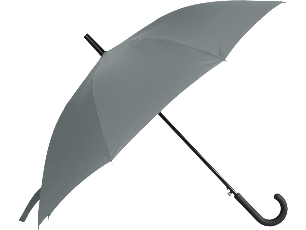 Зонт-трость Reviver с куполом из переработанного пластика, серый-2