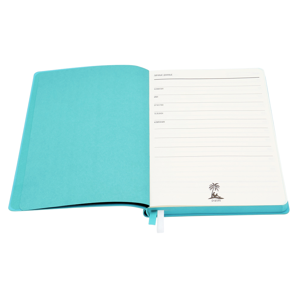 Ежедневник A5 недатированный Gabby в мягком переплёте, Бирюзовый-2