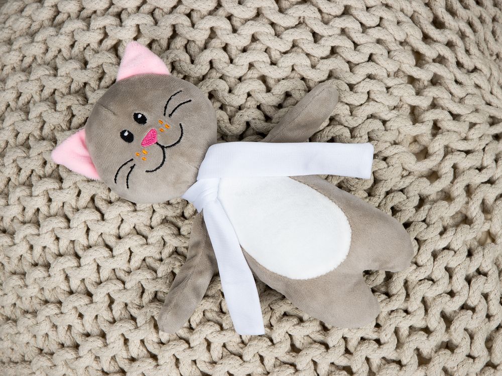 Мягкая игрушка Beastie Toys, котик с белым шарфом-2