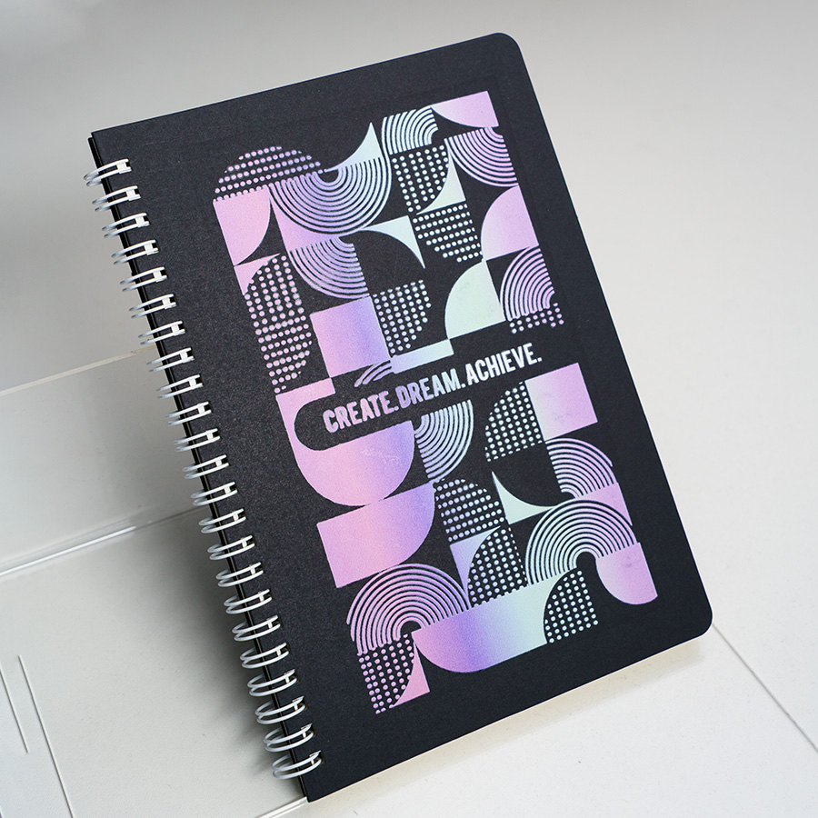 Блокнот на двойной пружине HELIX, 143 х 205 мм, черный с зелёным, блок в линейку, черный, зеленый-8