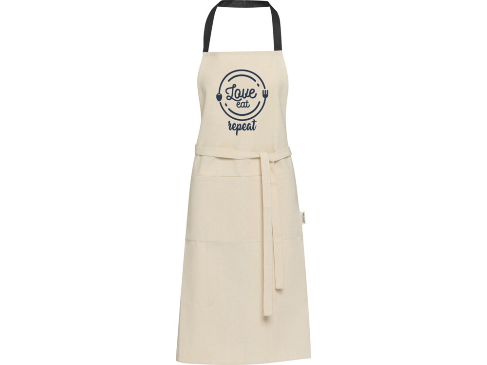 Nia фартук из переработанного хлопка плотностью 200 г/м² - сплошной черный-4