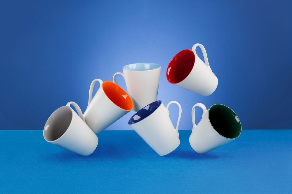 Кружка New Bell матовая, белая с серым-2