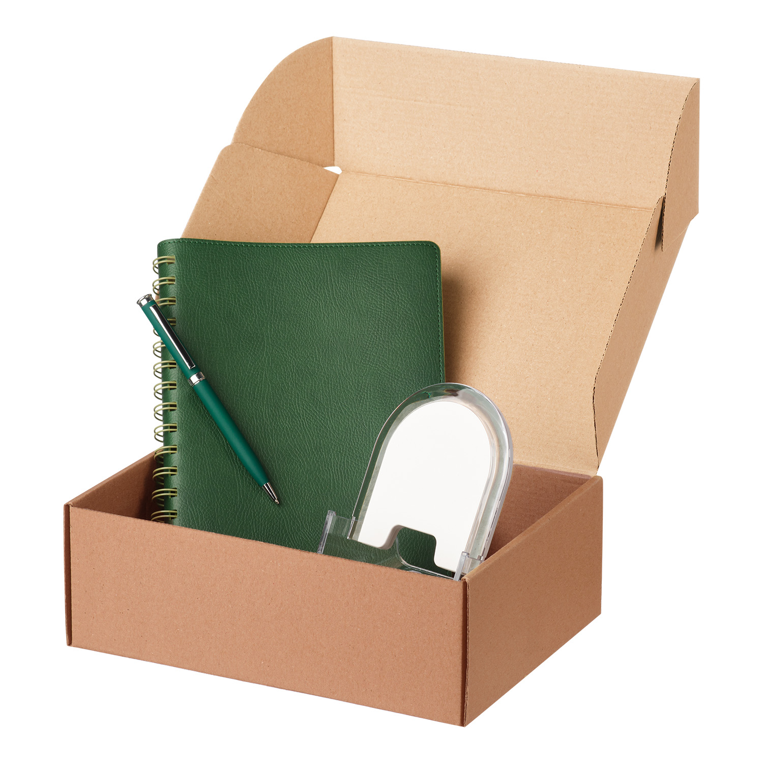 Подарочный набор Виста (Vista), зеленый (ежедневник, ручка, зарядная станция)-0