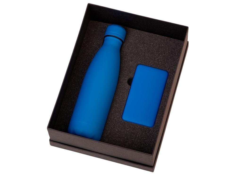 Подарочный набор с термобутылкой и повербанком С1, 5000 mAh, синий-1