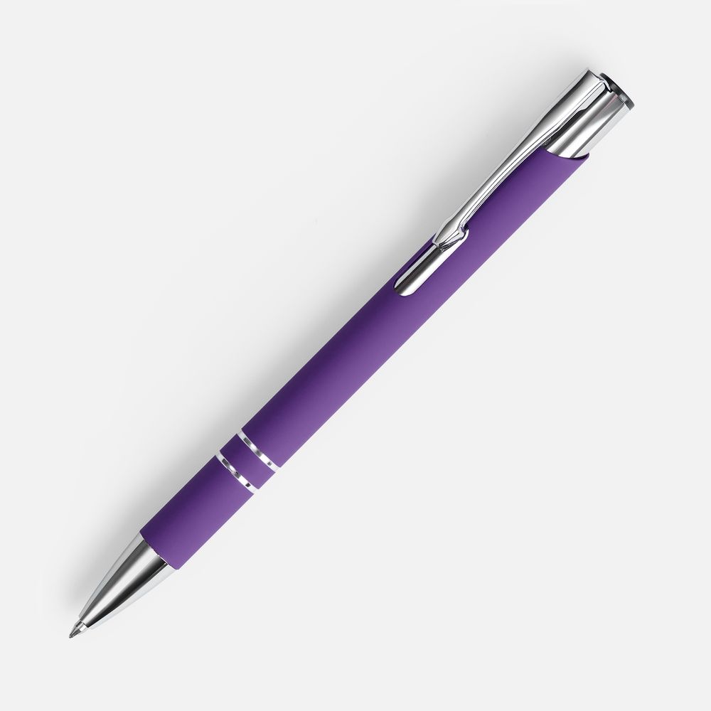 Ручка шариковая Keskus Soft Touch, фиолетовая-0