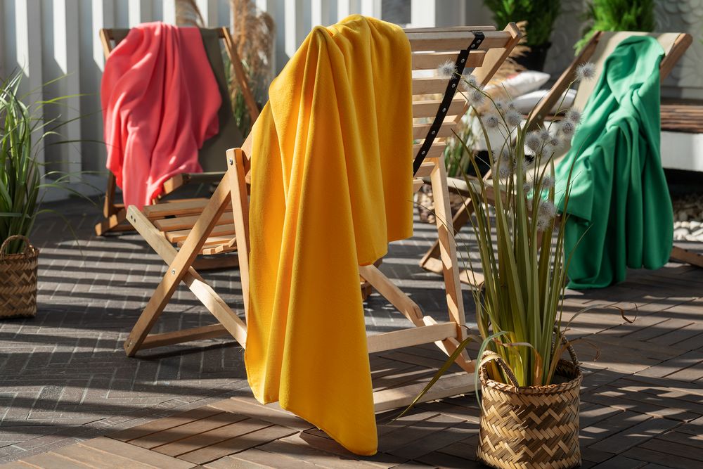 Флисовый плед Warm&Peace, желтый-4