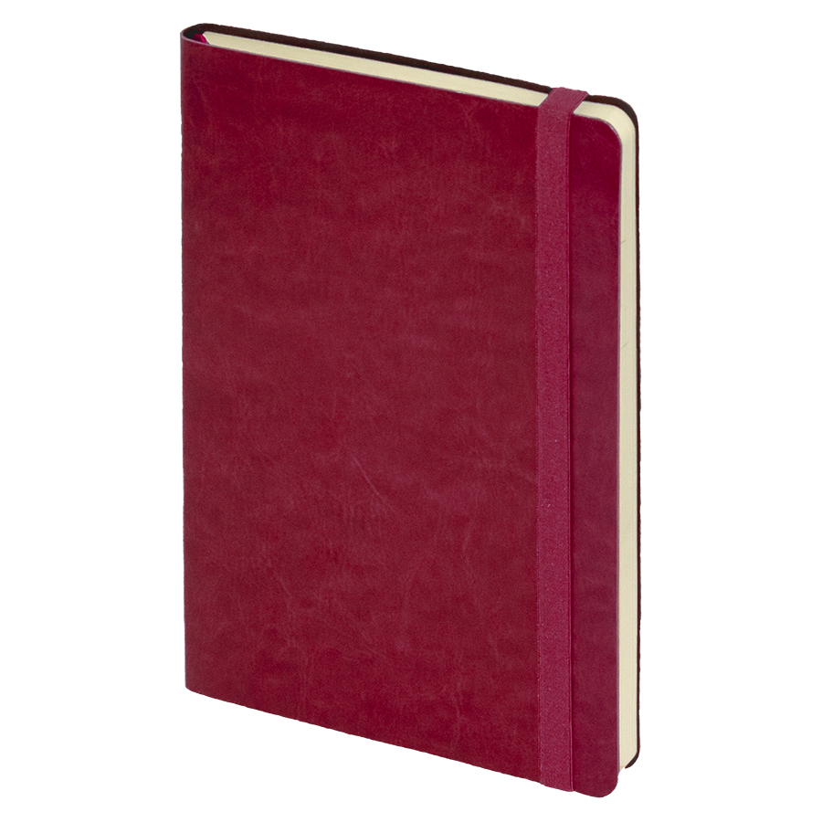 Ежедневник недатированный Boomer, А5,  бордовый, кремовый блок в линейку, без обреза, бордовый-0