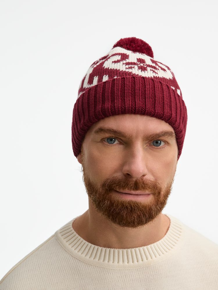 Шапка Wintertude, красная с белым-3