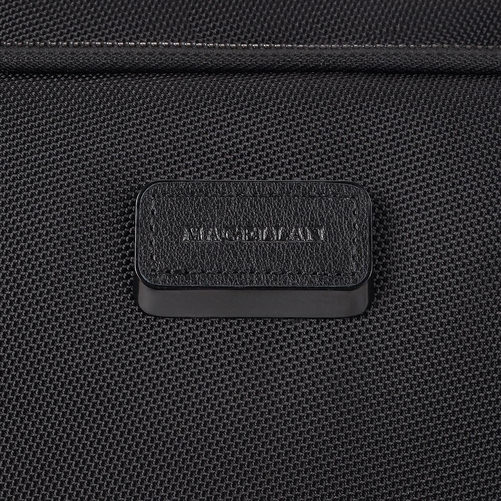 Сумка для ноутбука Santiago с кожаной отделкой, черная-4