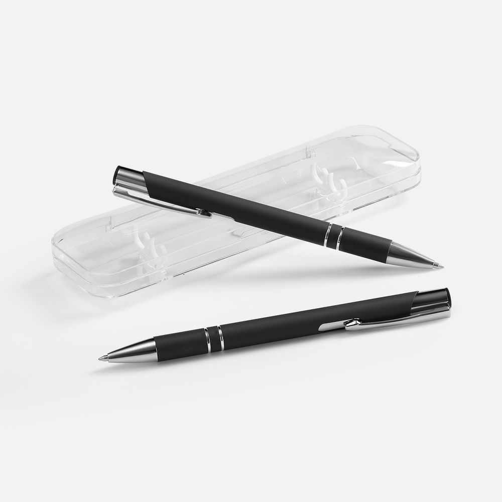 Набор из 2 ручек Keskus Soft Touch, черный-0