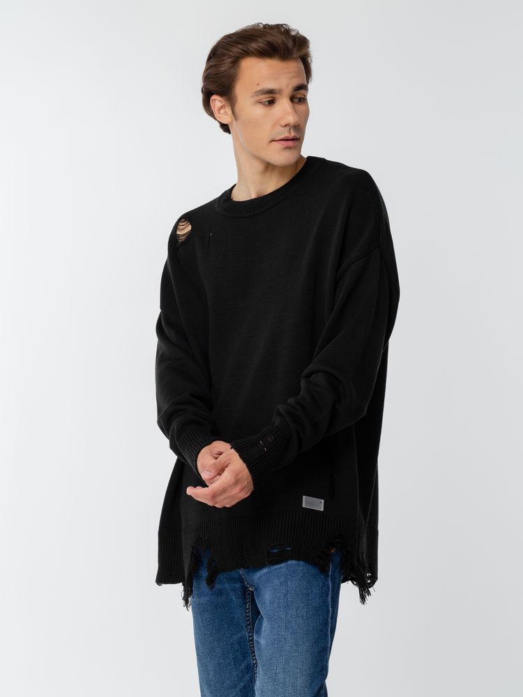 Джемпер оверсайз унисекс Grunge, черный-4