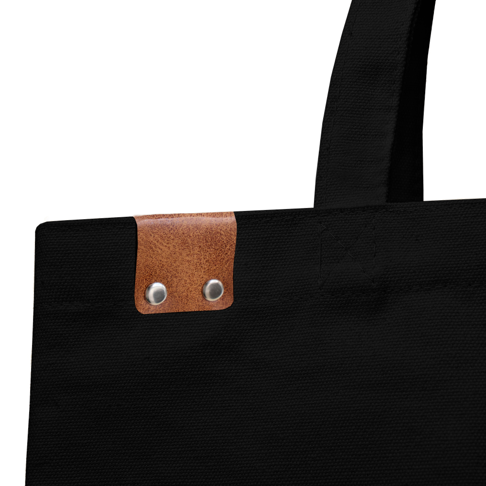 Сумка для покупок IVORY 325 г/м² с PU нашивкой, Коричневый.-2