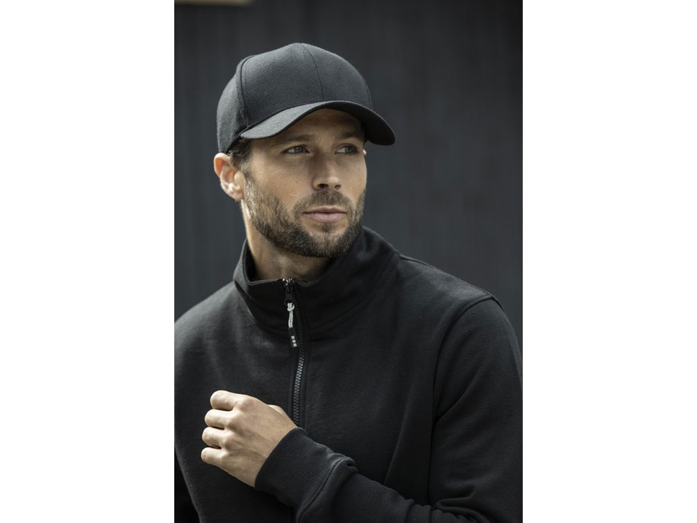 Opal с 6 панелями Aware™ кепка из переработанных материалов - сплошной черный-4