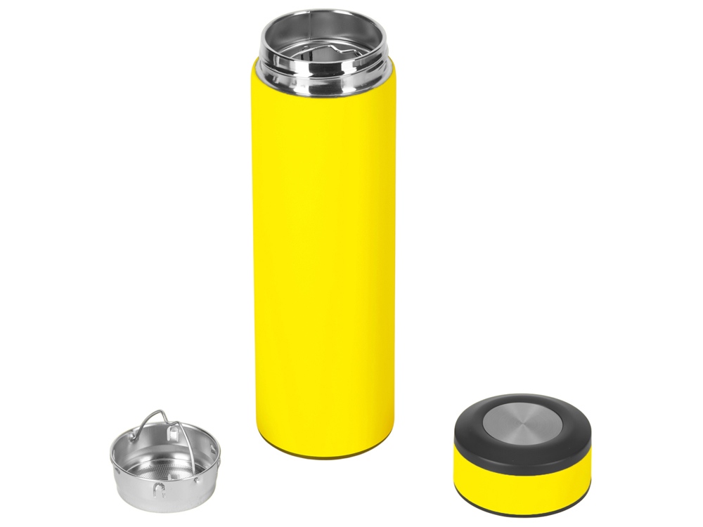 Вакуумный термос Vacuum Flask C1, soft touch, 420мл, желтый-1