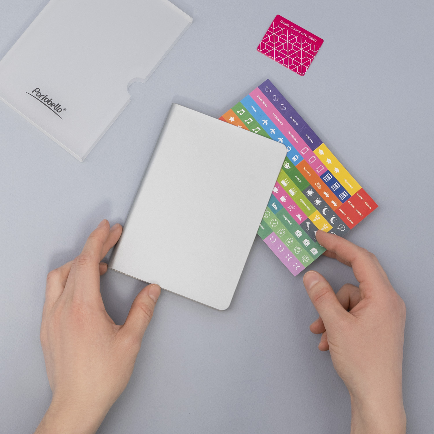 Ежедневник Спарк мини (Spark mini) A6 недатированный, серебряный-10