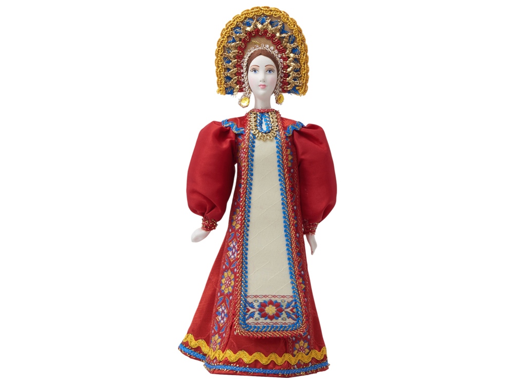 Подарочный набор: кукла фарфоровая, крем-мед, красный-8