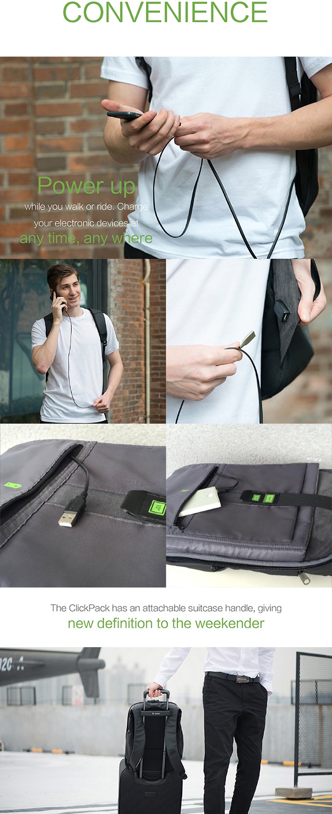 Рюкзак ClickPack Pro 46х34х16 см, комбинированный черный/серый-20