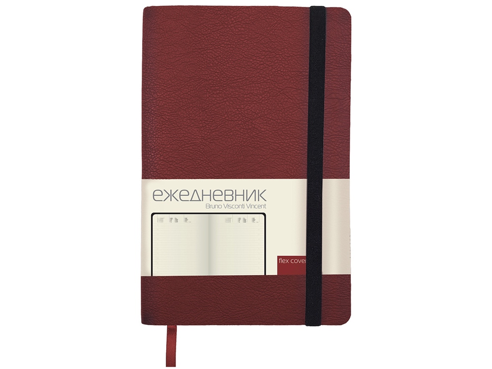 Ежедневник недатированный А5 Vincent, бордовый-0