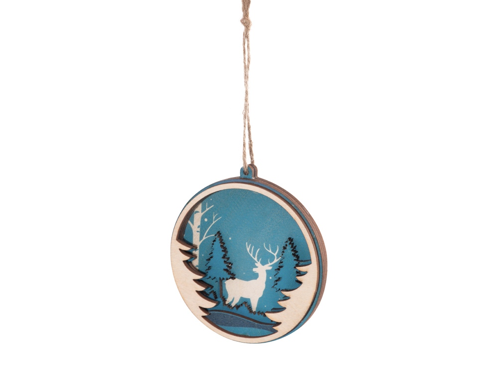 Подвеска деревянная многослойная Рождественская встреча-4