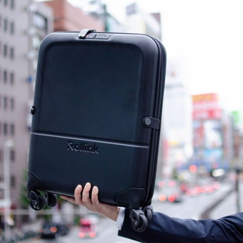 Чемодан складной Rollink FLEX LIGHT 55x40x20 см, 4 колеса, черный-11