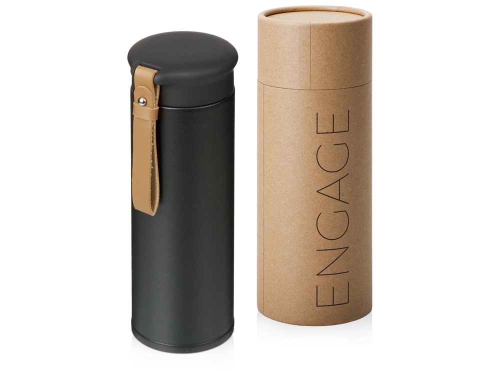 Подарочный набор с пледом, термосом Cozy hygge 2.0, черный-4