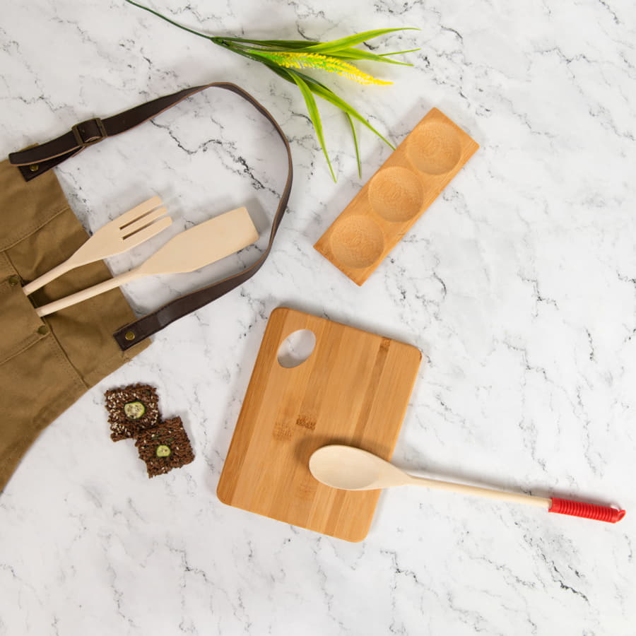 Комплект лопаток KUSINA, 11х32х1 см, дерево, бежевый-2