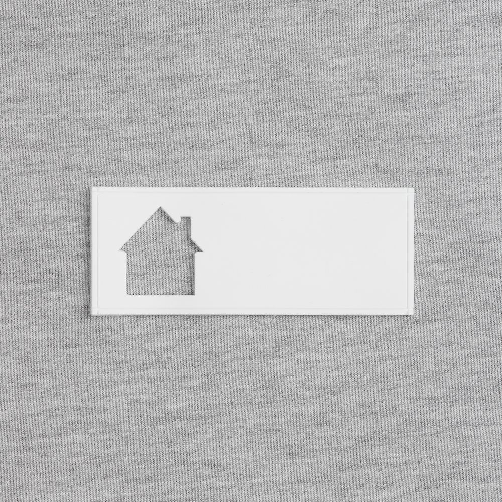 Лейбл из ПВХ с вырубкой «Дом», белый-1