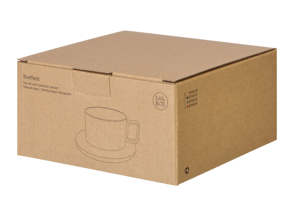 Набор чашка с бамбуковым блюдцем Sheffield, красный-4