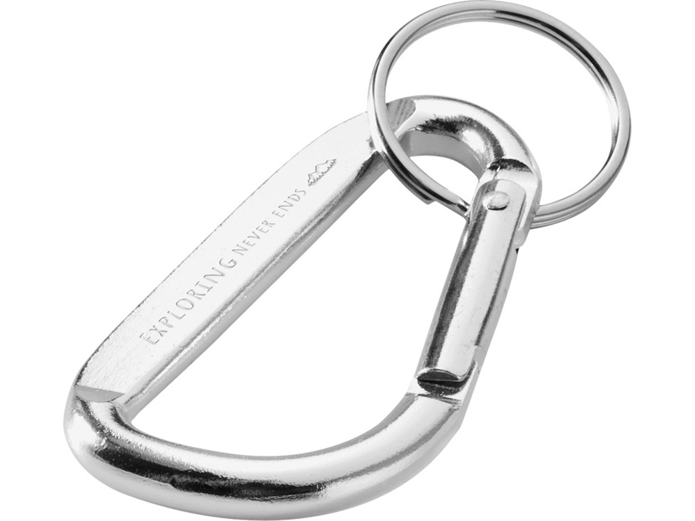 Timor брелок с карабином из переработанного алюминия, сертифицированного по стандарту RCS - Серебристый-2